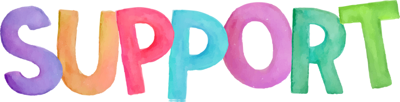 Watercolor word SUPPORT 