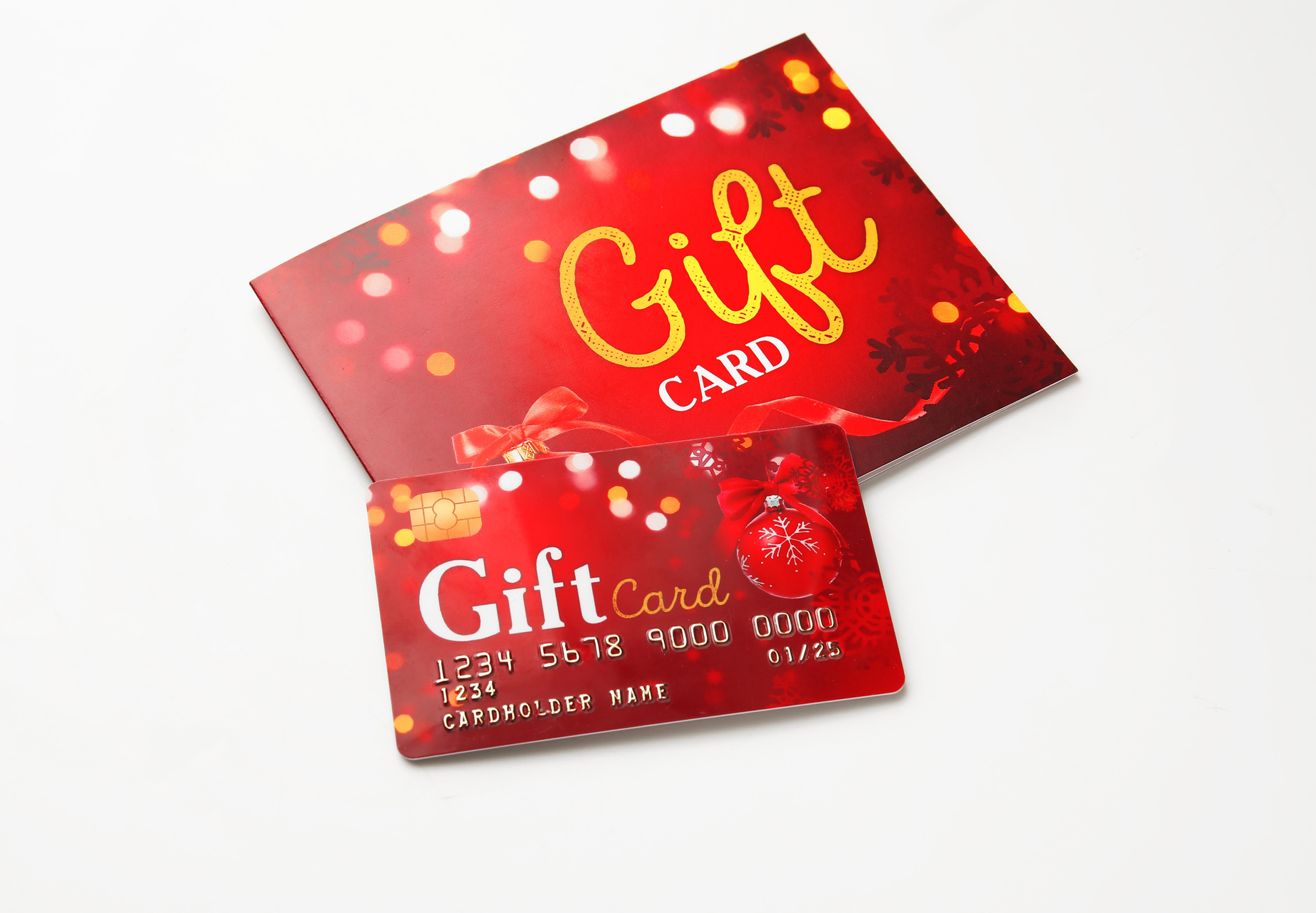 Gift Cards on White Background